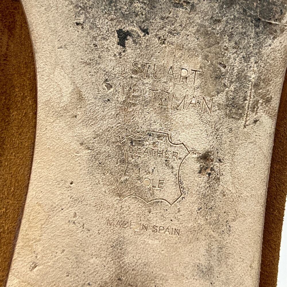 Stuart Weitzman Stringdown Suede Lace-Up Flat Ama… - image 6